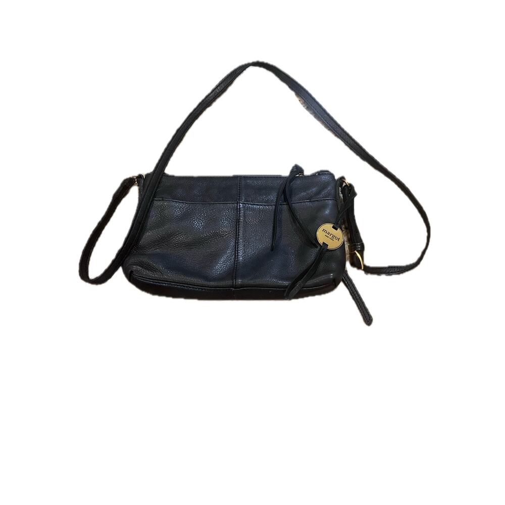 Margot New York Genuine Leather Black Crossbody Bag